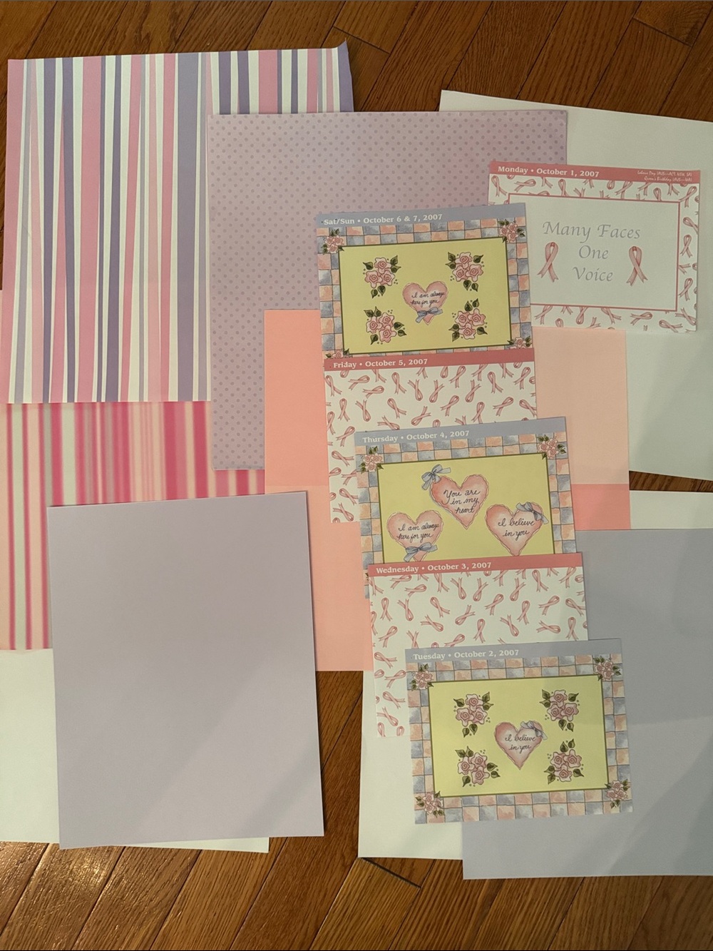 Breast Cancer Scrapbooking/Card Making Papers